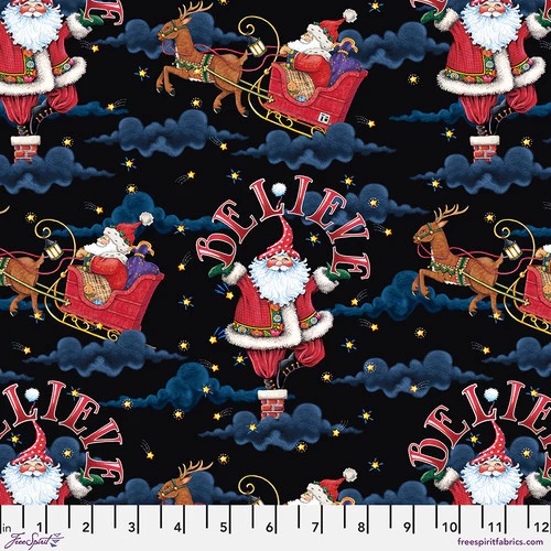 Believe Santa Fabric - Image 2