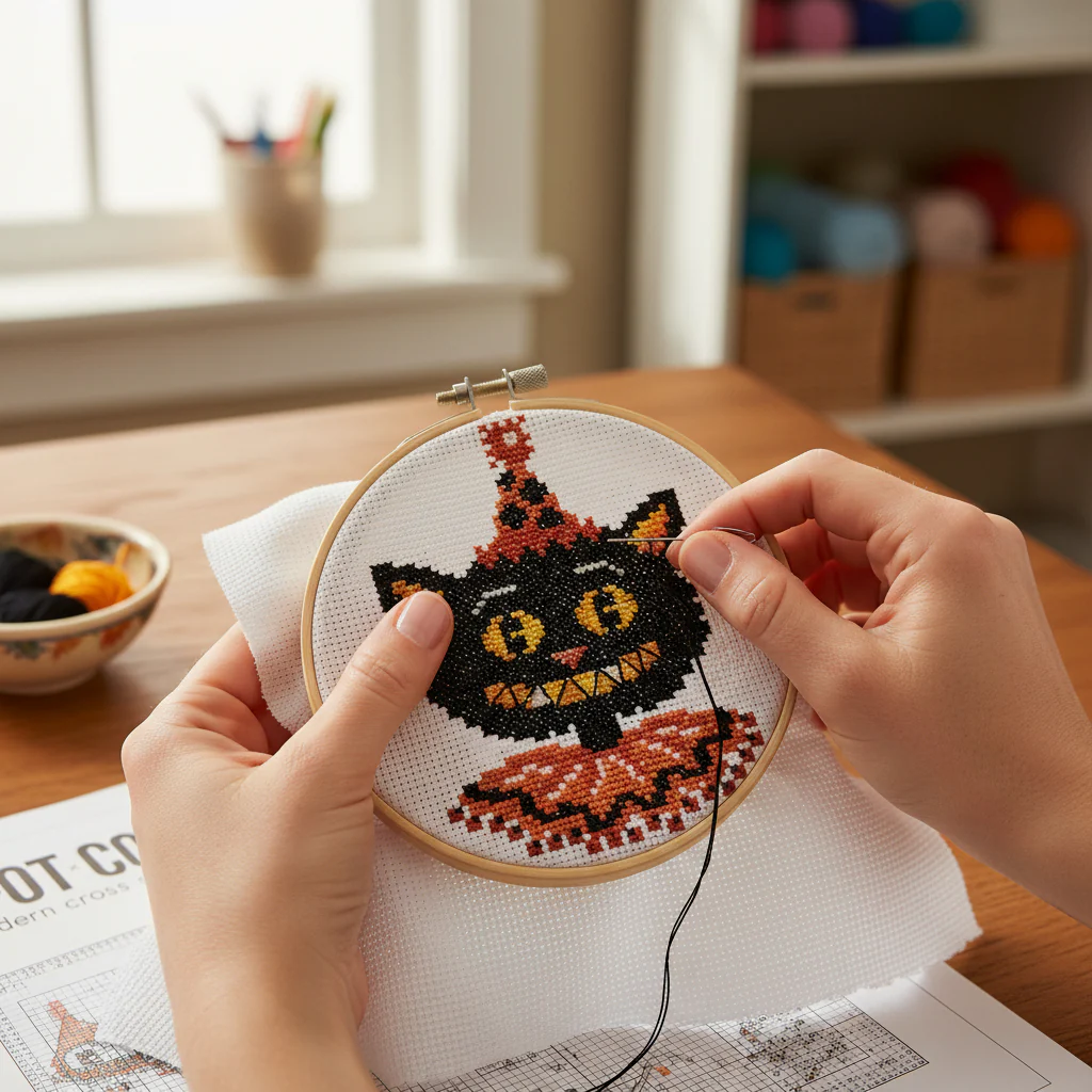 Black Cat Counted Cross Stitch Leaflet - Image 3