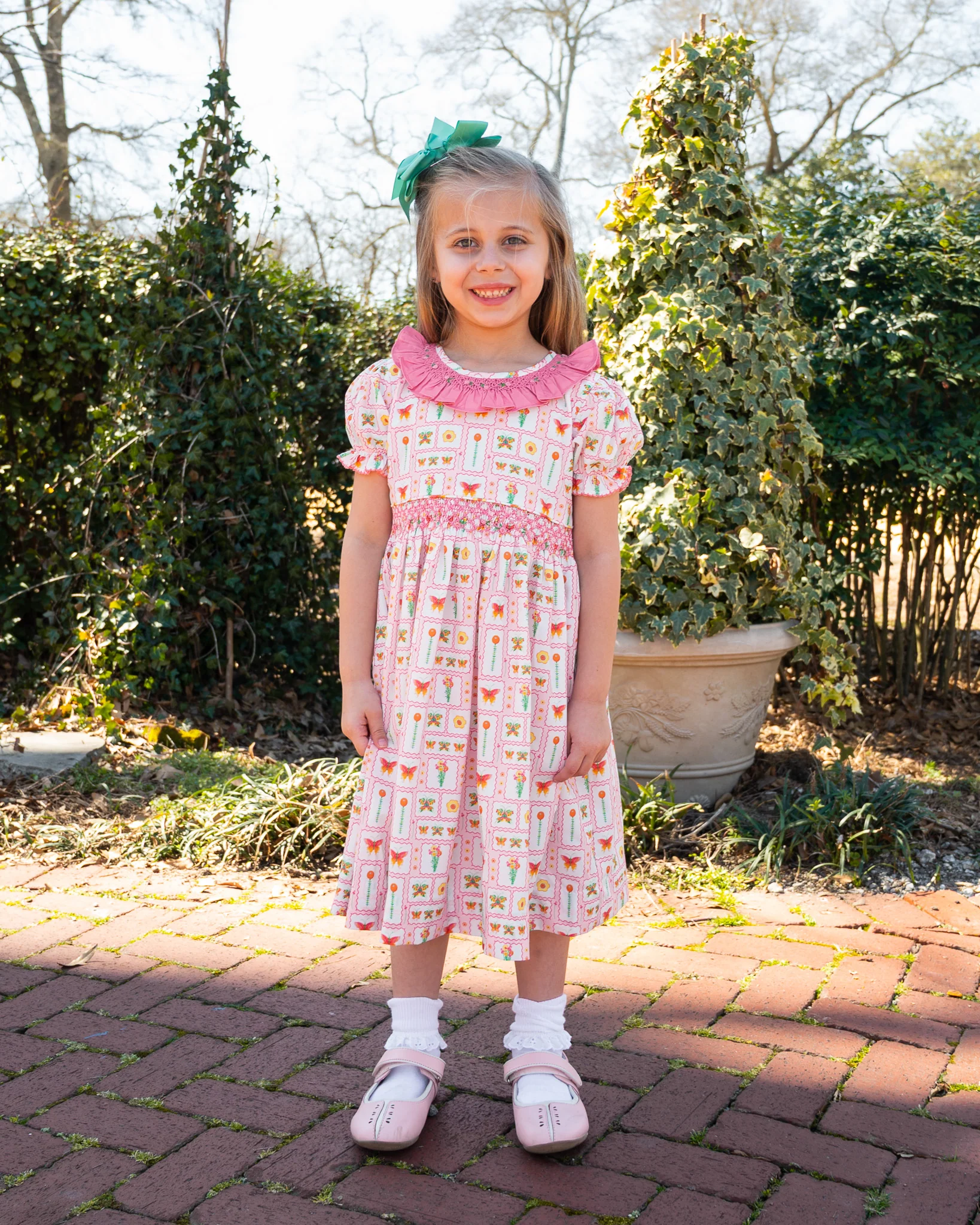 Butterfly Garden Smocked Jenny Dress - Image 5