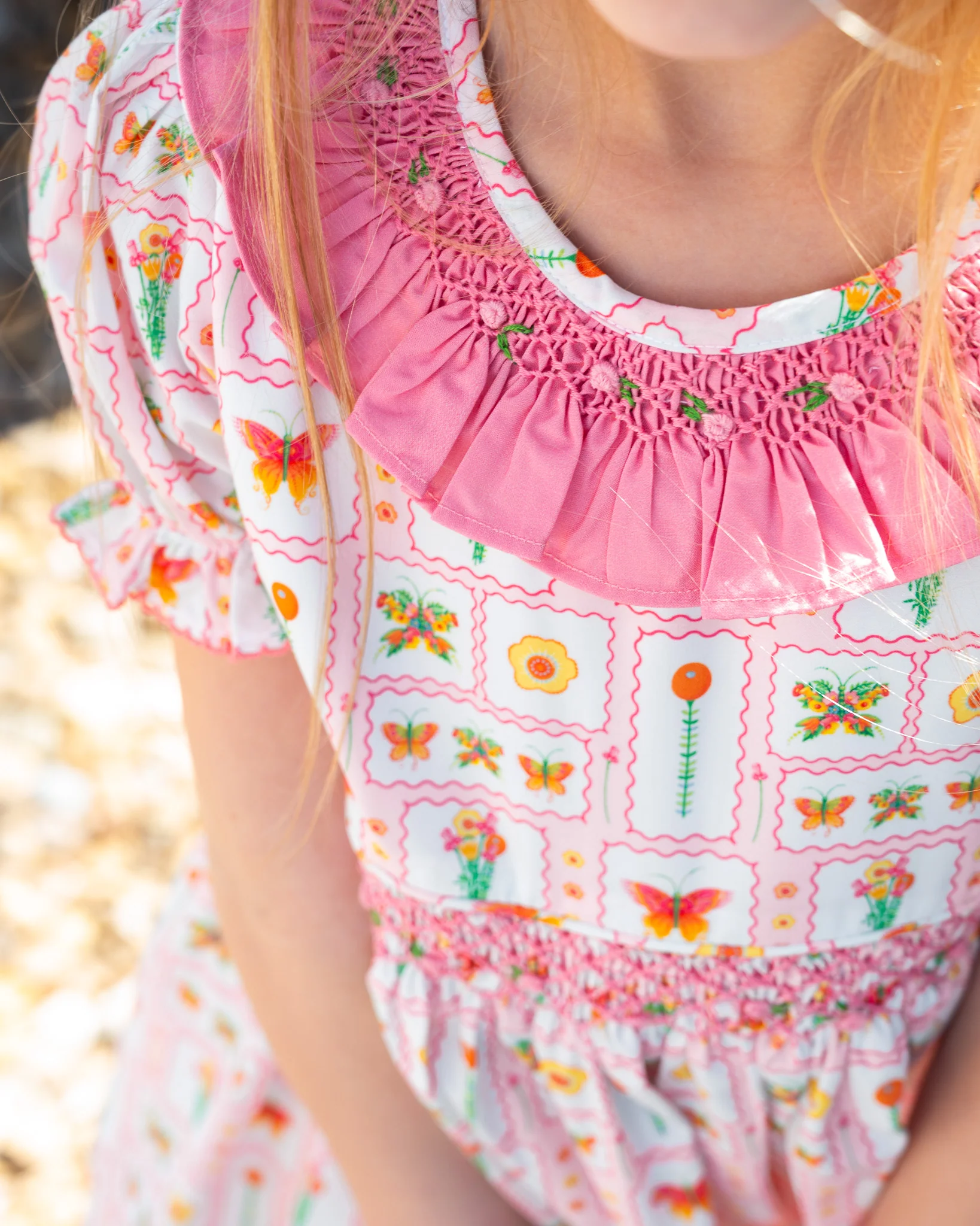 Butterfly Garden Smocked Jenny Dress - Image 6