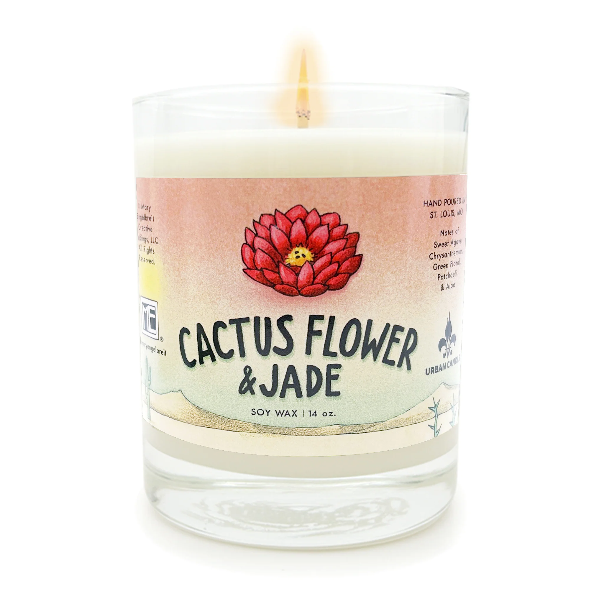 Cactus Flower Jade Candle