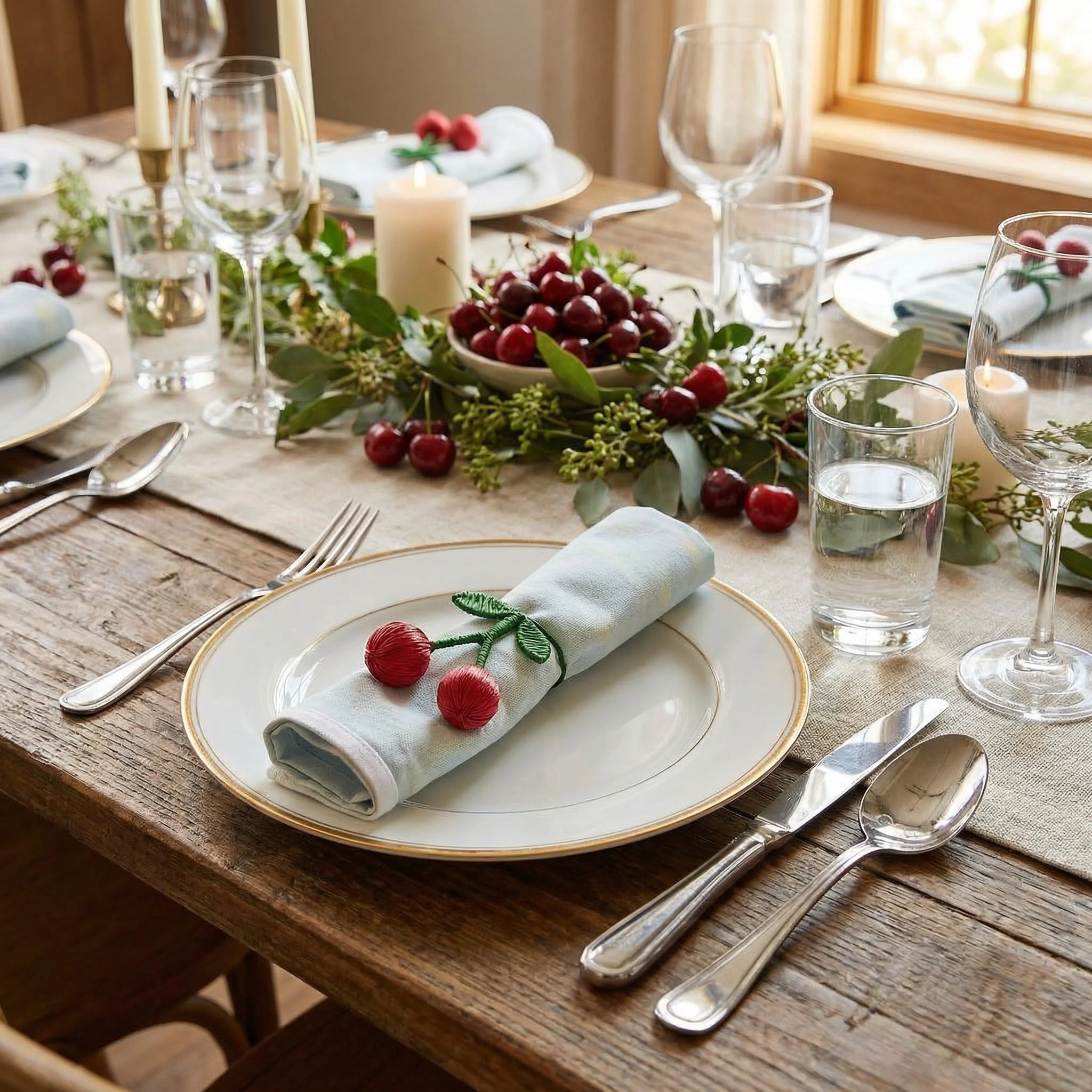 Cherry Charm Napkin Rings - Image 3