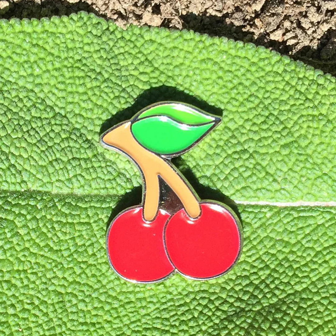 Cherry Mini Enamel Art Pin - Image 2
