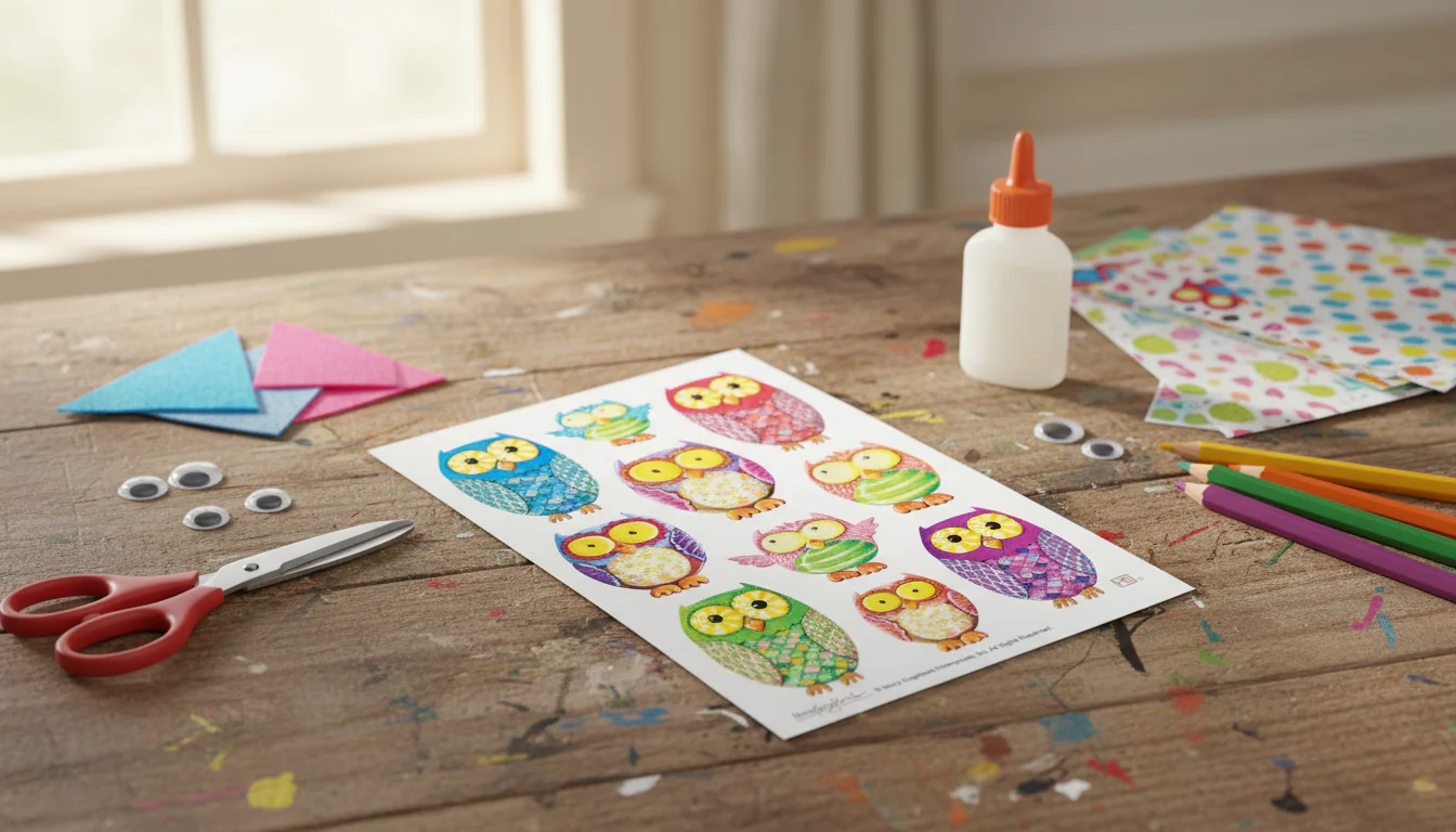 Colorful Owls Sticker Sheet - Image 3