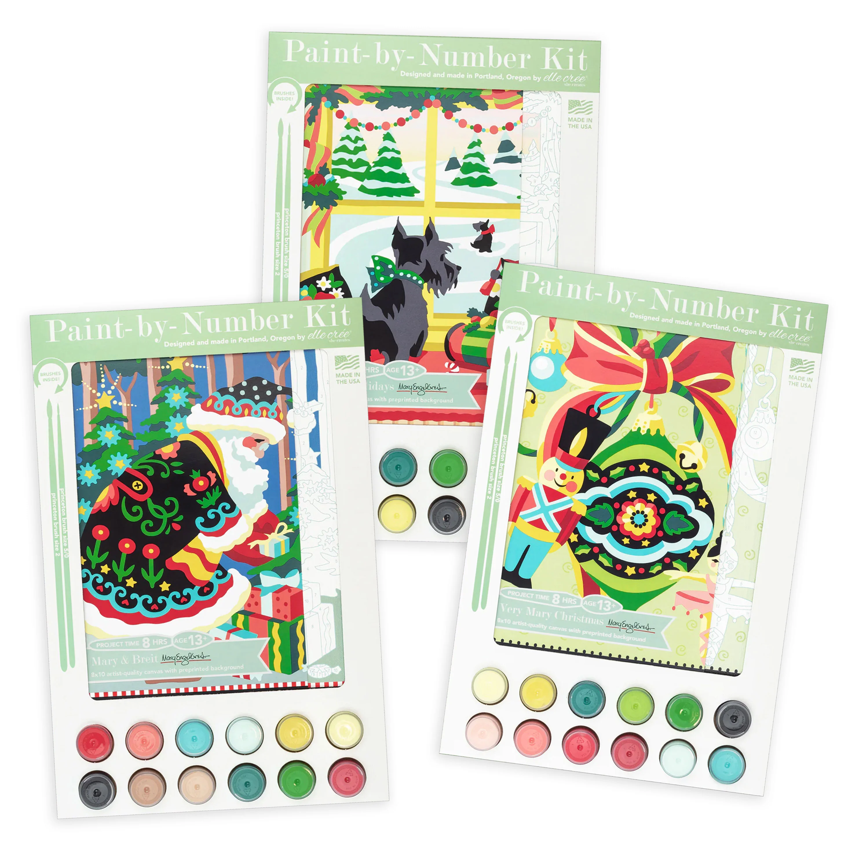 Deck the Halls Paint-by-Number Kit Bundle