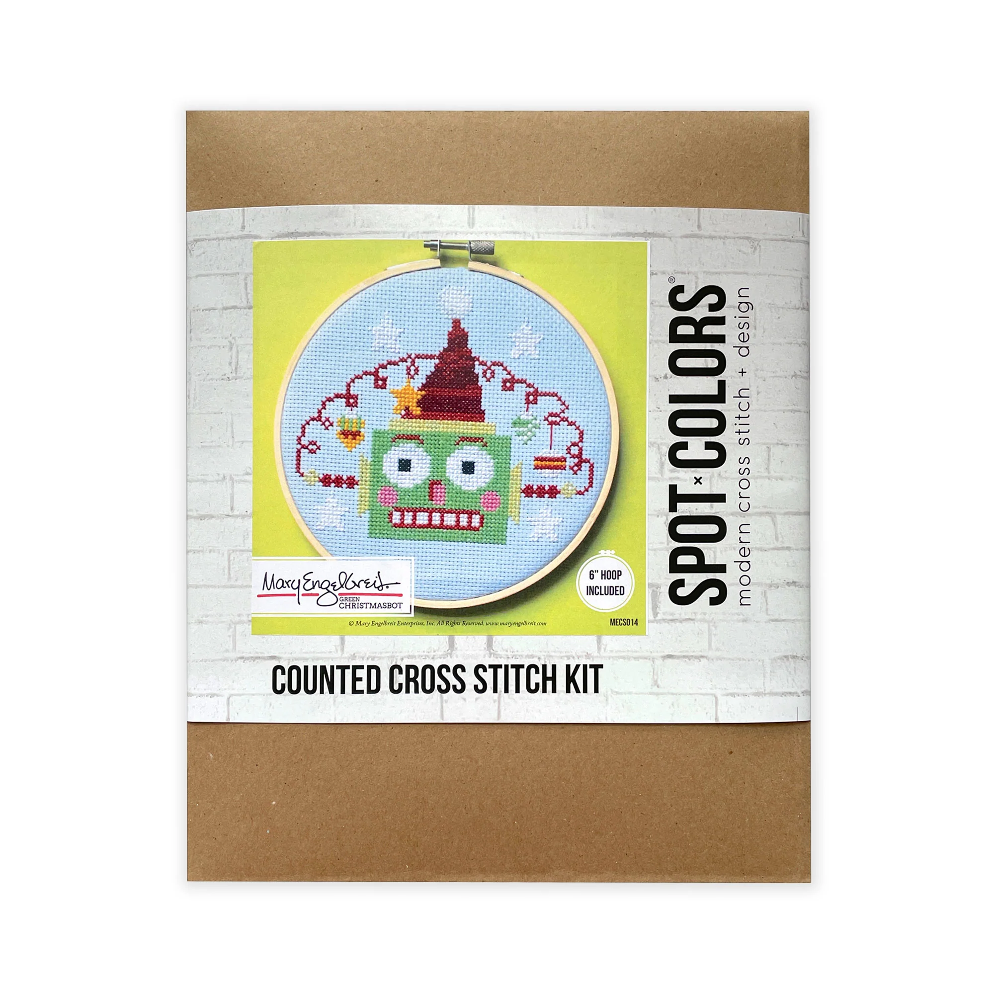 Green Christmas Robot Counted Cross Stitch Kit