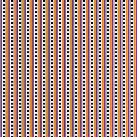 Halloween Check Stripe Fabric