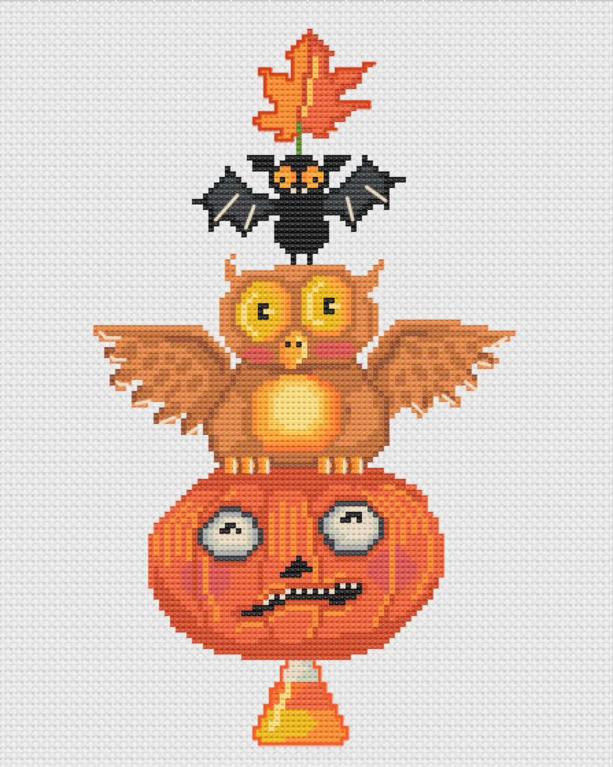 Halloween Totem Counted Cross Stitch Kit - Image 2
