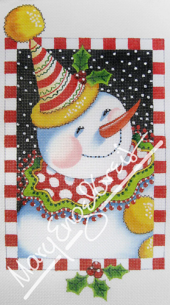 Needlepoint Canvas: Clown Snowman - Image 2