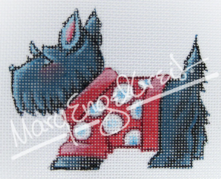 Needlepoint Canvas: Scottie in Sweater - Image 2