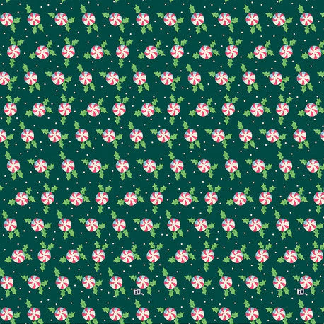 Holly Peppermints Fabric
