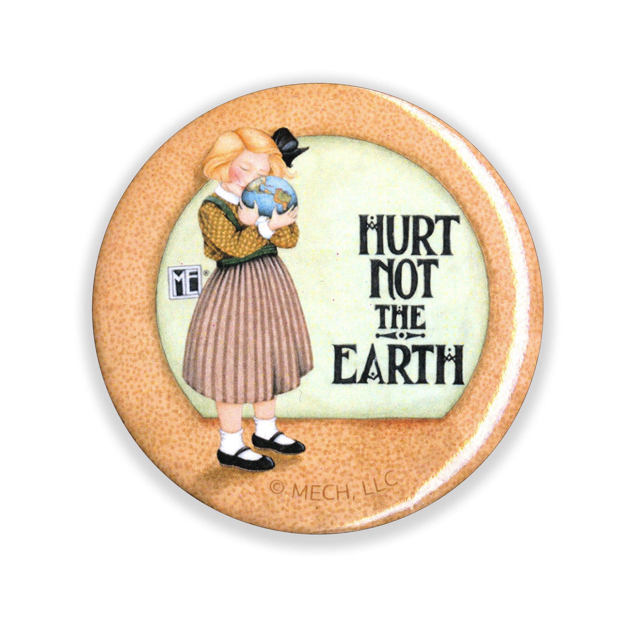 Hurt Not The Earth Button Pin