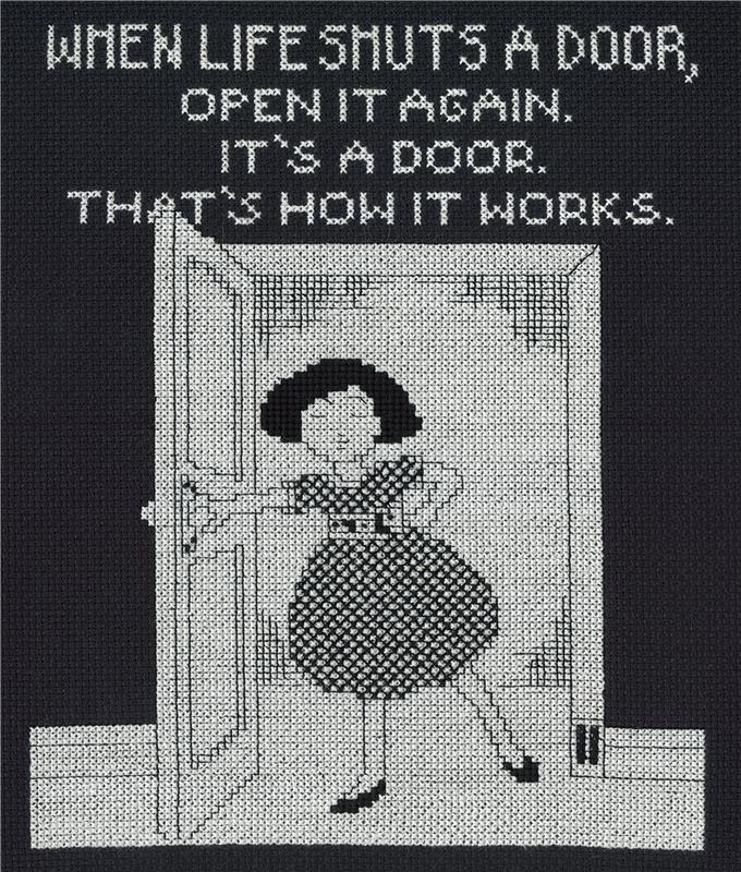 Life Shuts Door Counted Cross Stitch Leaflet