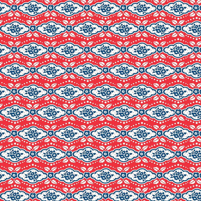 Maison Rouge on Red Fabric