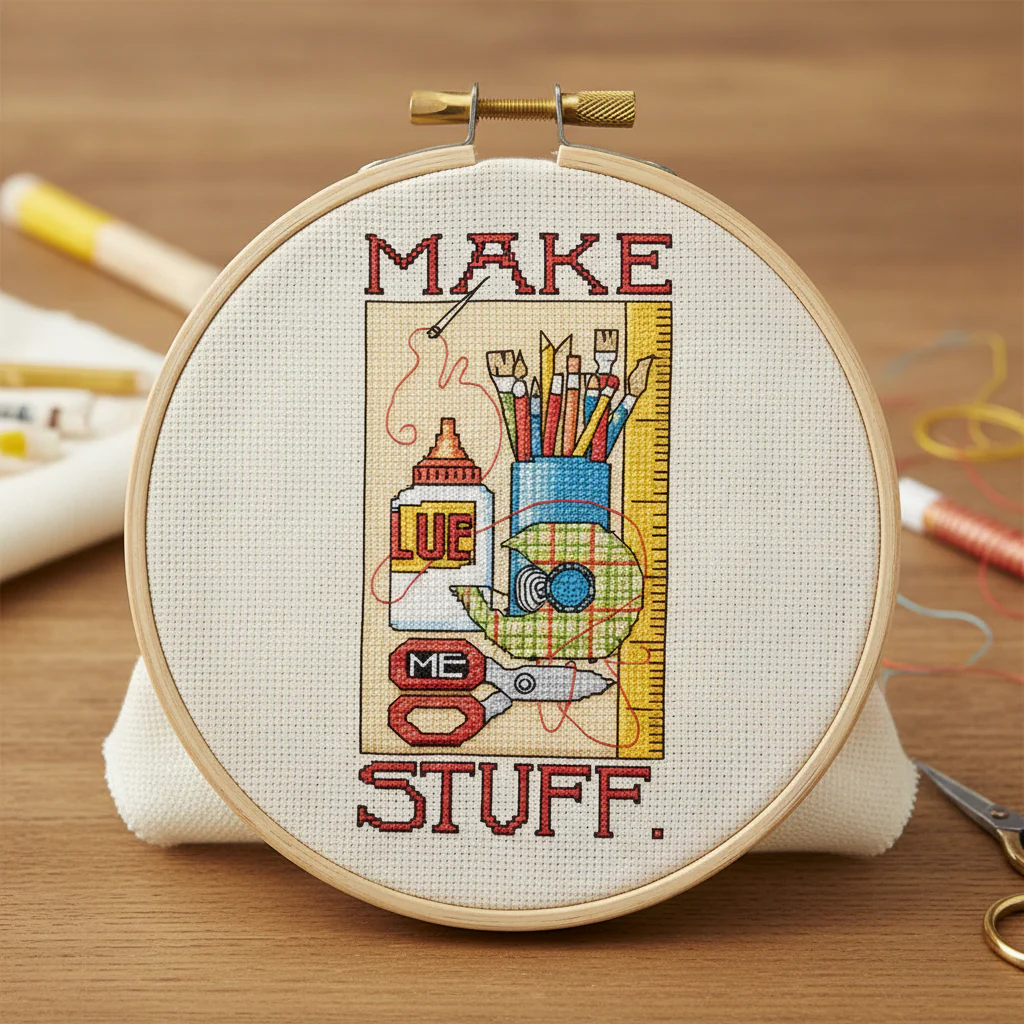 Make Stuff Counted Cross Stitch Kit - Image 2