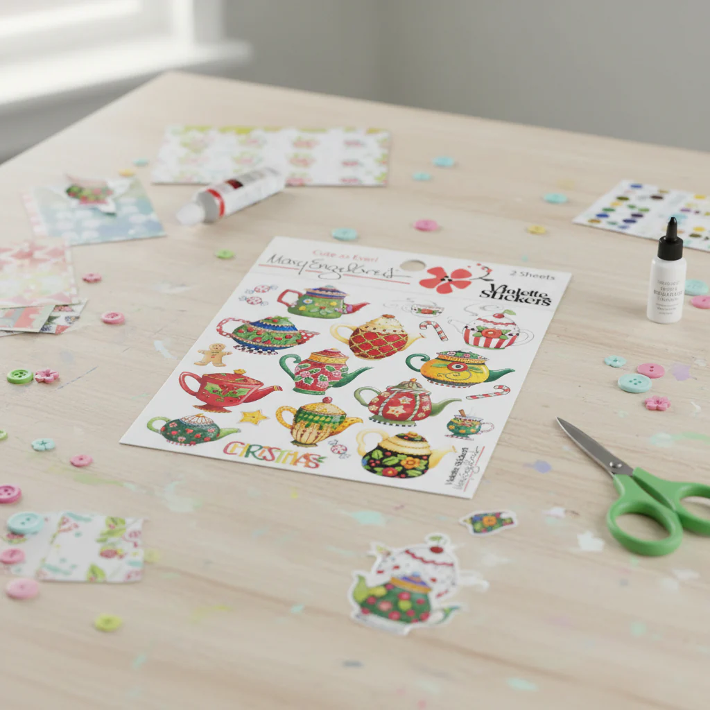 Mary's Christmas Teapots Sticker Sheet - Image 2