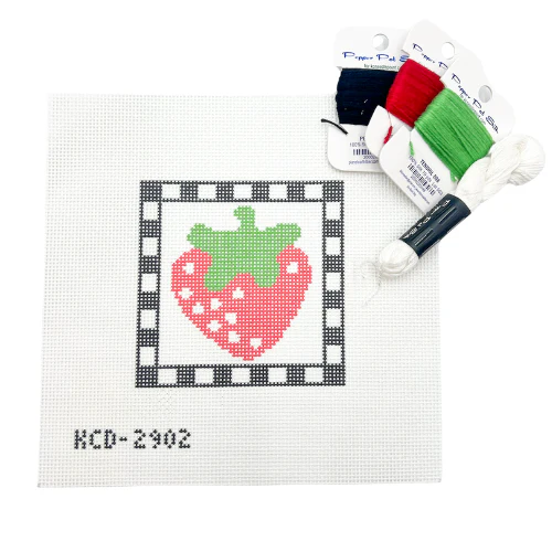 Needlepoint Canvas: Strawberry Square Kit - Image 2