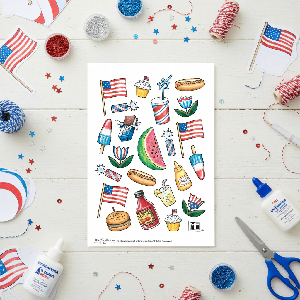 Patriotic Summer Sticker Sheet - Image 3