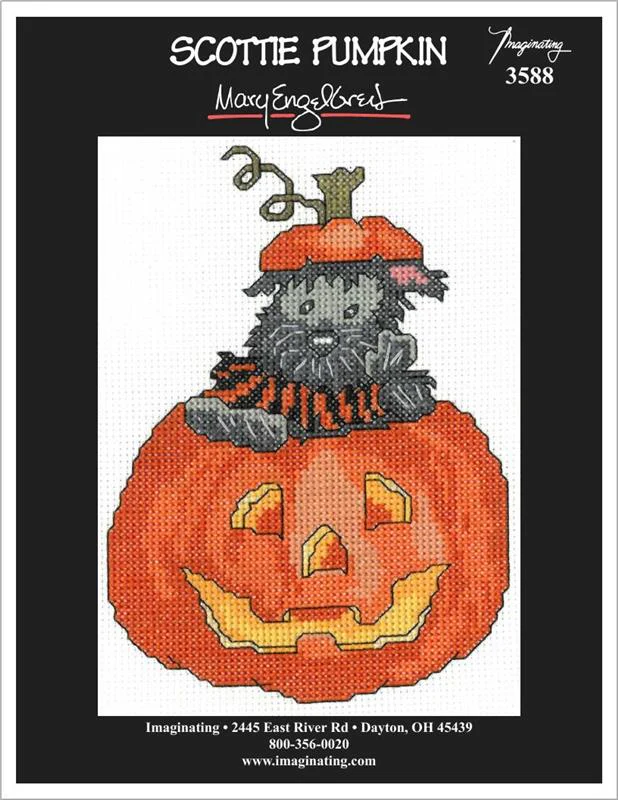 Scottie Pumpkin Counted Cross Stitch Kit - Image 2