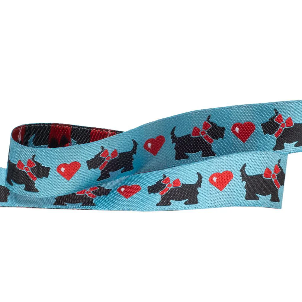 Scotties and Hearts on Blue Ribbon - Image 3