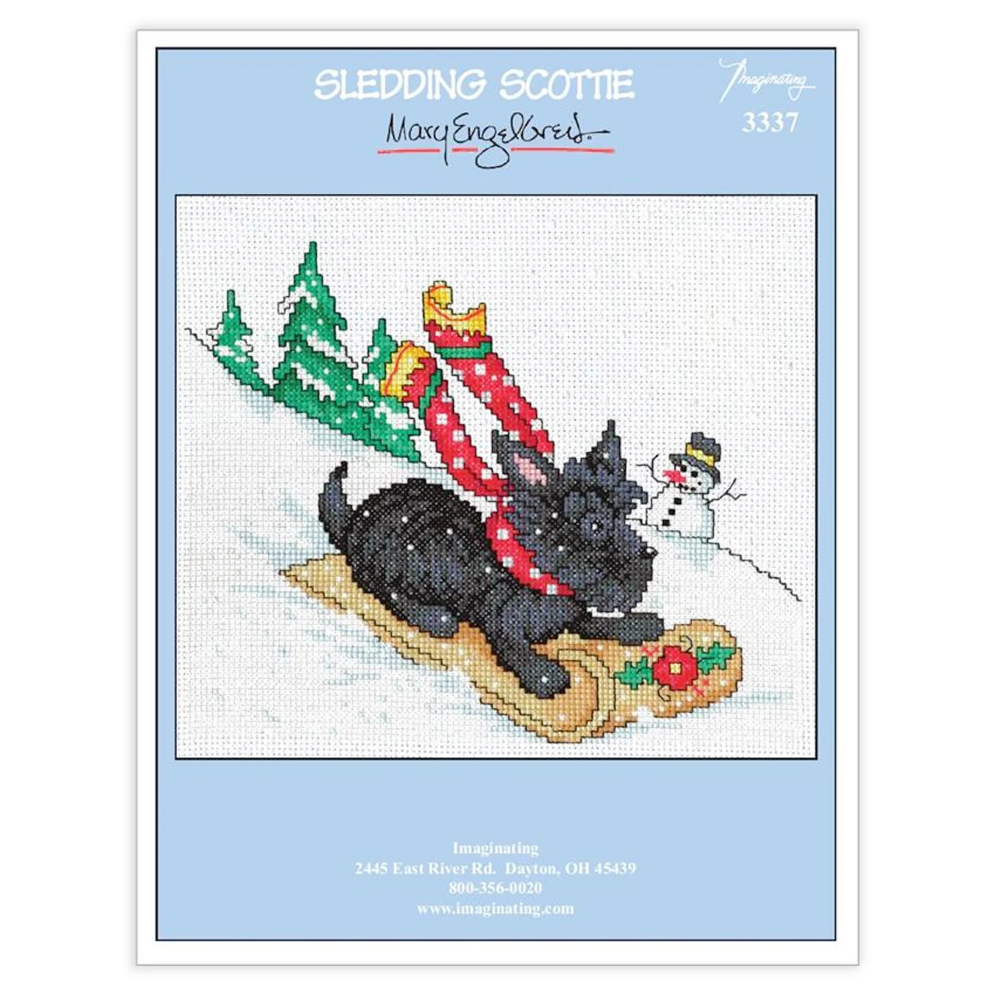 Sledding Scottie Counted Cross Stitch Leaflet - Image 2
