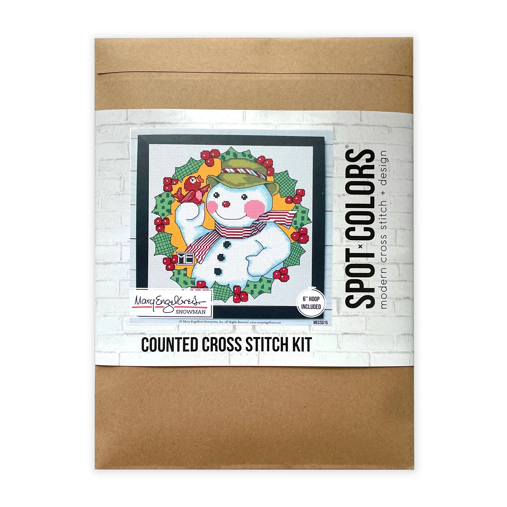 Snowman Wreath Counted Cross Stitch Kit