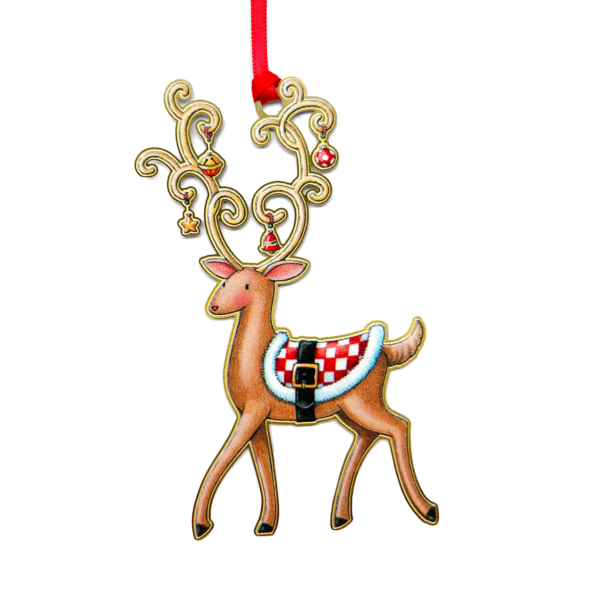 Bells on Reindeer Ornament